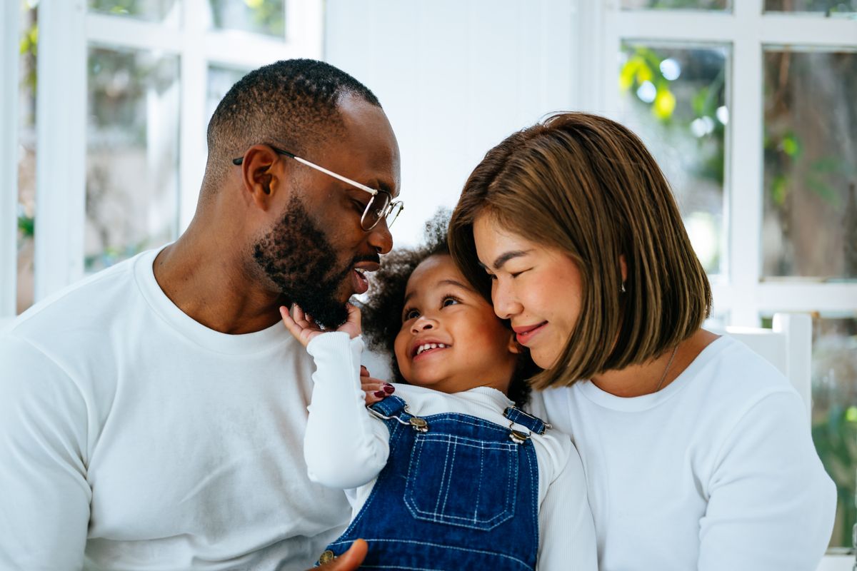 Family sharing a warm moment together